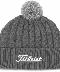 Titleist Cable Knit Pom Pom Golf Beanies 11 Titleist Cable Knit Pom Pom Golf Beanies -Cheap Accessories Store 2021 Cable Knit Pom Pom Gray White TH21WCKNP 0G1 01