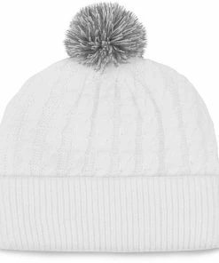 Titleist Cable Knit Pom Pom Golf Beanies 9 Titleist Cable Knit Pom Pom Golf Beanies -Cheap Accessories Store 2021 Cable Knit Pom Pom White Gray TH21WCKNP 10G 02
