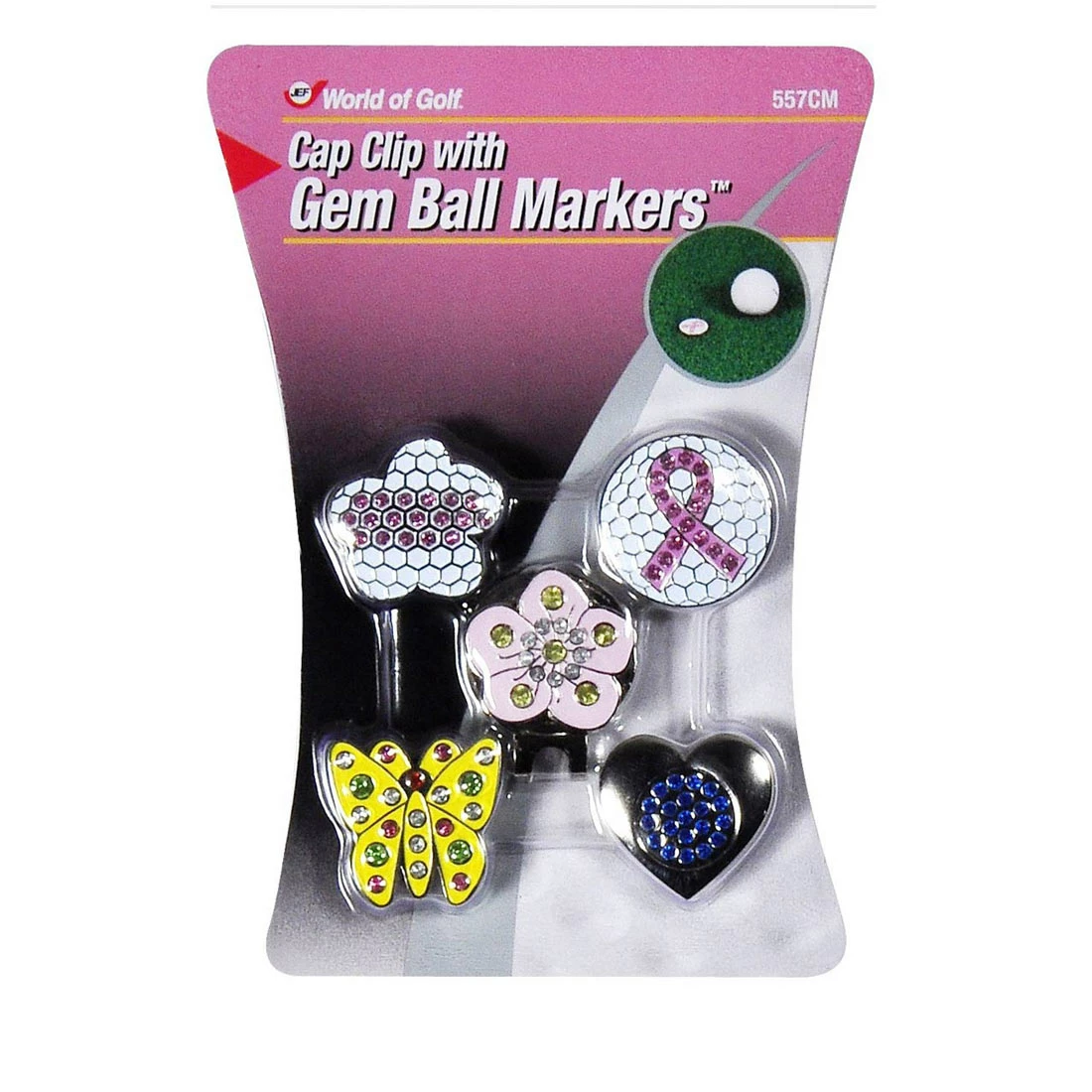 World Of Golf Cap Clip With Gem Ball Markers Ladies (557CM) 1 World Of Golf Cap Clip With Gem Ball Markers Ladies (557CM)