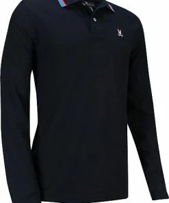 Psycho Bunny Jackson Long Sleeve Golf Shirts -Cheap Accessories Store B6M448R1PC 410