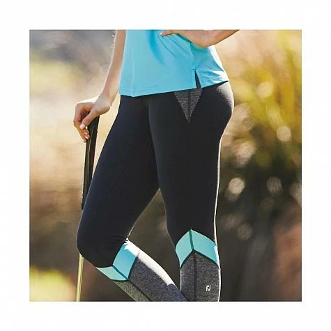 FootJoy Women's Color Block Ankle Length Golf Leggings - Previous Season Style 1 FootJoy Women's Color Block Ankle Length Golf Leggings - Previous Season Style