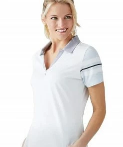 FootJoy Women's Baby Pique Sleeve Stripe Golf Shirts - FJ Tour Logo Available -Cheap Accessories Store FJ 25461 03