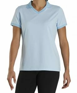 FootJoy Women's Stretch Lisle End On End Open Collar Golf Shirts - FJ Tour Logo Available -Cheap Accessories Store FJ 26650 02