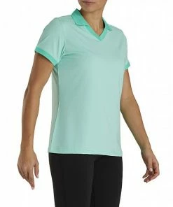 FootJoy Women's Stretch Lisle End On End Open Collar Golf Shirts - FJ Tour Logo Available -Cheap Accessories Store FJ 26651 02