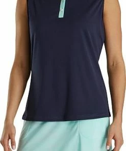 FootJoy Women's Jacquard Back Sleeveless Golf Shirts - FJ Tour Logo Available - Previous Season Style -Cheap Accessories Store FJ 27923 02
