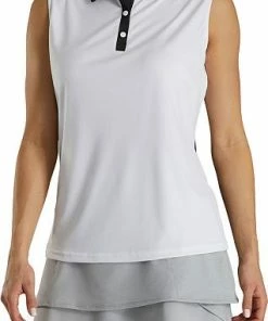 FootJoy Women's Jacquard Back Sleeveless Golf Shirts - FJ Tour Logo Available - Previous Season Style -Cheap Accessories Store FJ 27924 02