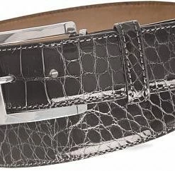 Links & Kings American Alligator Leather Golf Belts -Cheap Accessories Store Grey Glossy Alligator LKAAG00G00G40
