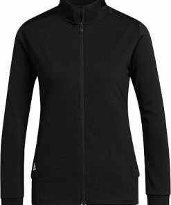 Adidas Women's Textured Full-Zip Golf Jackets -Cheap Accessories Store HA3395 1 APPAREL Photography Front View transparent