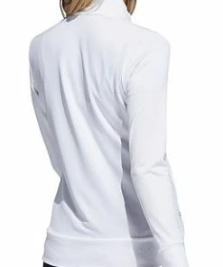 Adidas Women's Textured Full-Zip Golf Jackets -Cheap Accessories Store HA3400 5 APPAREL On Model Back View transparent Z