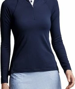 Peter Millar Women's Perth Raglan-Sleeve Quarter-Zip Golf Pullovers -Cheap Accessories Store LE0EK43 NAV ALT A CF