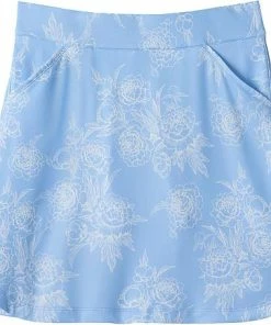 Peter Millar Women's Performance Alice Petal Hem Golf Skorts - Cottage Blue Garden Floral -Cheap Accessories Store LF22EB15HS CBGRF
