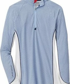 Peter Millar Women's Lightweight Sun Comfort Golf Base Layers - Cottage Blue Bullseye -Cheap Accessories Store LF22EK07 CBBN