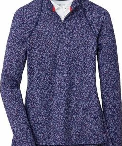 Peter Millar Women's Perth Raglan-Sleeve Quarter-Zip Golf Pullovers - Fly High Score Low Navy -Cheap Accessories Store LF22EK43 FHNAV