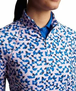 Peter Millar Women's Perth Raglan-Sleeve Quarter-Zip Golf Pullovers - Distressed Geo -Cheap Accessories Store LF22EK43 PKGEO ALT Z