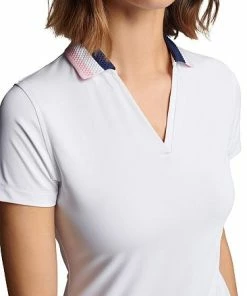 Peter Millar Women's Louise Eyelet Collar Drop-V Golf Shirts 11 Peter Millar Women's Louise Eyelet Collar Drop-V Golf Shirts -Cheap Accessories Store LF22EK64 WHT ALT Z