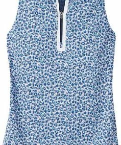 Peter Millar Women's Carner Quarter-Zip Sleeveless Golf Shirts - Wild Flowers -Cheap Accessories Store LF22EK67S WLDFM