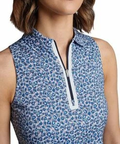 Peter Millar Women's Carner Quarter-Zip Sleeveless Golf Shirts - Wild Flowers -Cheap Accessories Store LF22EK67S WLDFM ALT Z