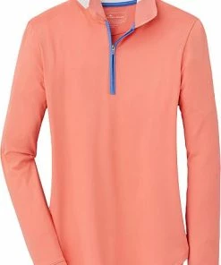 Peter Millar Women's Bianca Zip Long Sleeve Golf Shirts -Cheap Accessories Store LS22EK28 SAFF