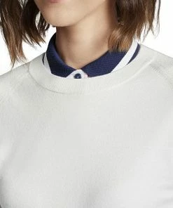 Peter Millar Women's Sport Hill Crew Golf Sweaters -Cheap Accessories Store LS22ES12 WHT life4