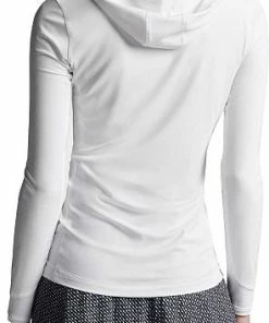 Peter Millar Women's Lightweight Hooded Sun Golf Base Layers -Cheap Accessories Store LS23EK08 WHT ALT B CF