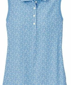 Peter Millar Women's Banded Sleeveless Golf Shirts - Blue Necessities -Cheap Accessories Store LS23EK12S BLNEC