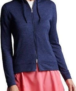 Peter Millar Women's Maven Performance Hooded Full-Zip Golf Jackets -Cheap Accessories Store LS23EK19 NAV ALT A CF