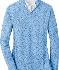 Peter Millar Women's Perth Raglan-Sleeve Quarter-Zip Golf Pullovers - Blue English Floral -Cheap Accessories Store LS23EK43 BENGF