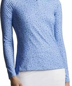 Peter Millar Women's Perth Raglan-Sleeve Quarter-Zip Golf Pullovers - Blue English Floral