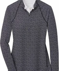 Peter Millar Women's Perth Raglan-Sleeve Quarter-Zip Golf Pullovers - Black Popcorn Tweed -Cheap Accessories Store LS23EK43 BPTWD