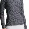 Peter Millar Women's Perth Raglan-Sleeve Quarter-Zip Golf Pullovers - Black Popcorn Tweed