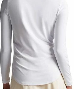 Peter Millar Women's Opal Stretch Jersey Long Sleeve Golf Shirts -Cheap Accessories Store LS23EK71 WHT ALT B CF