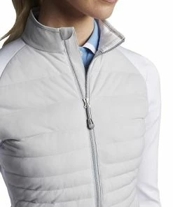 Peter Millar Women's Merge Hybrid Full-Zip Golf Jackets -Cheap Accessories Store LS23EZ08 BRWH ALT D