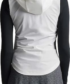 Peter Millar Women's Jameson Flex Adapt Hooded Full-Zip Golf Vests -Cheap Accessories Store LS23EZ14 WHT ALT B CF