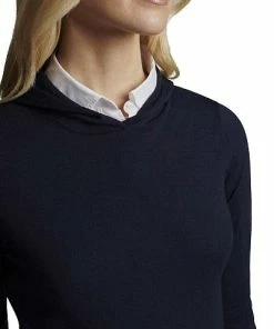 Peter Millar Women's Excursionist Flex Popover Casual Hoodies -Cheap Accessories Store LS23S03 NAV ALT Z