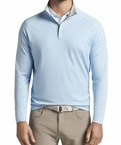 Peter Millar Crown Crafted Stealth Performance Quarter-Zip Golf Pullovers - Tour Fit