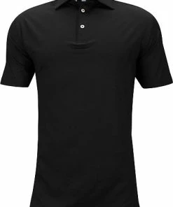 Peter Millar Solid Stretch Jersey Golf Shirts -Cheap Accessories Store ME0EK01S BLK
