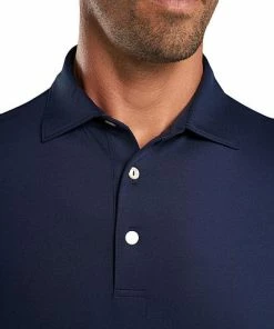 Peter Millar Solid Stretch Jersey Long Sleeve Golf Shirts -Cheap Accessories Store ME0EK01SLS NAV life