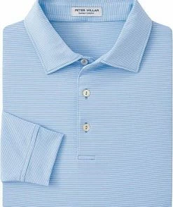 Peter Millar Jubilee Performance Jersey Long Sleeve Golf Shirts -Cheap Accessories Store ME0EK11SLS CBLU folded