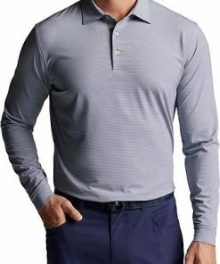 Peter Millar Jubilee Performance Jersey Long Sleeve Golf Shirts -Cheap Accessories Store ME0EK11SLS NAV ALT A CF
