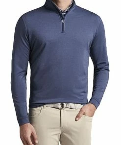 Peter Millar Perth Melange Performance Quarter-Zip Golf Pullovers -Cheap Accessories Store ME0EK40B NAV life2