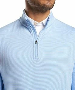 Peter Millar Perth Stretch Loop Terry Mini Stripe Quarter-Zip Golf Pullovers -Cheap Accessories Store ME0EK40E COTT life4