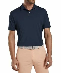Peter Millar Crown Crafted Solid Performance Jersey Golf Shirts - Tour Fit -Cheap Accessories Store ME0EK500S NAV LIFE2