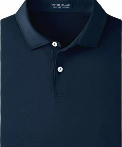 Peter Millar Crown Crafted Solid Performance Jersey Golf Shirts - Tour Fit -Cheap Accessories Store ME0EK500S NAVLIFE1