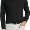 Peter Millar Crown Soft Nappa Trim Quarter-Zip Golf Pullovers