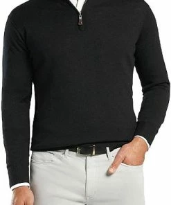 Peter Millar Crown Soft Nappa Trim Quarter-Zip Golf Pullovers