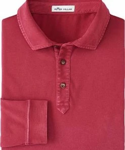 Peter Millar Lava Wash Long Sleeve Golf Shirts -Cheap Accessories Store MF21K21 AMRN