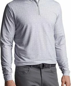 Peter Millar Perth Knockout Performance Quarter-Zip Golf Pullovers -Cheap Accessories Store MF22EK40F WHT ALT A CF