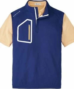 Peter Millar Forge Performance Quarter-Zip Golf Vests -Cheap Accessories Store MF22EK42C SNV