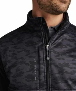 Peter Millar Thermal Block 3L Full-Zip Golf Jackets - Camo -Cheap Accessories Store MF22EZ37A BLK ALT C