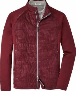 Peter Millar Hyperlight Merge Hybrid Performance Full-Zip Golf Jackets - Bordeaux -Cheap Accessories Store MF22EZ50A BOR